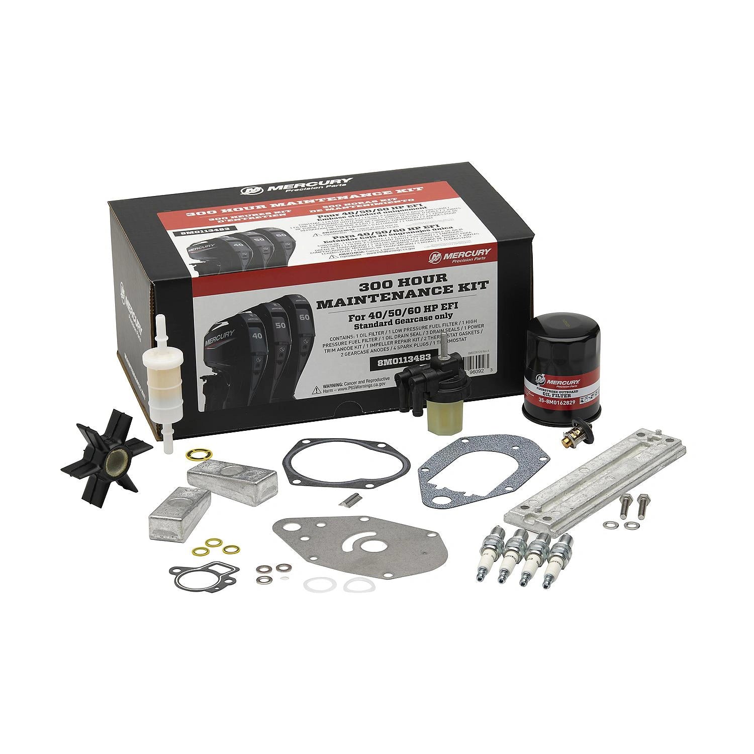 Mercury 8M0113483 300-Hour Maintenance Kit for 40-60HP FourStroke