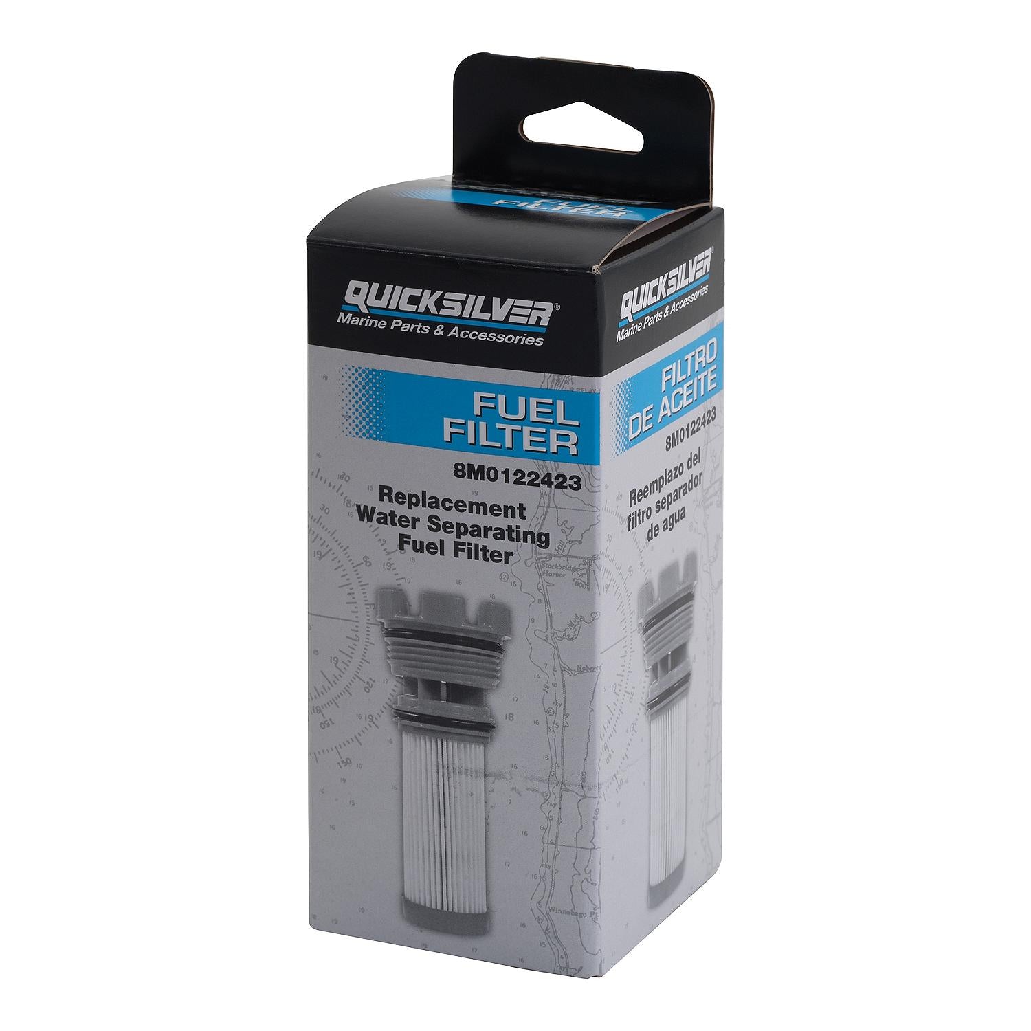 Quicksilver fuel filter element for select Mercury outboards and MerCruiser engines 8M0122423 Box