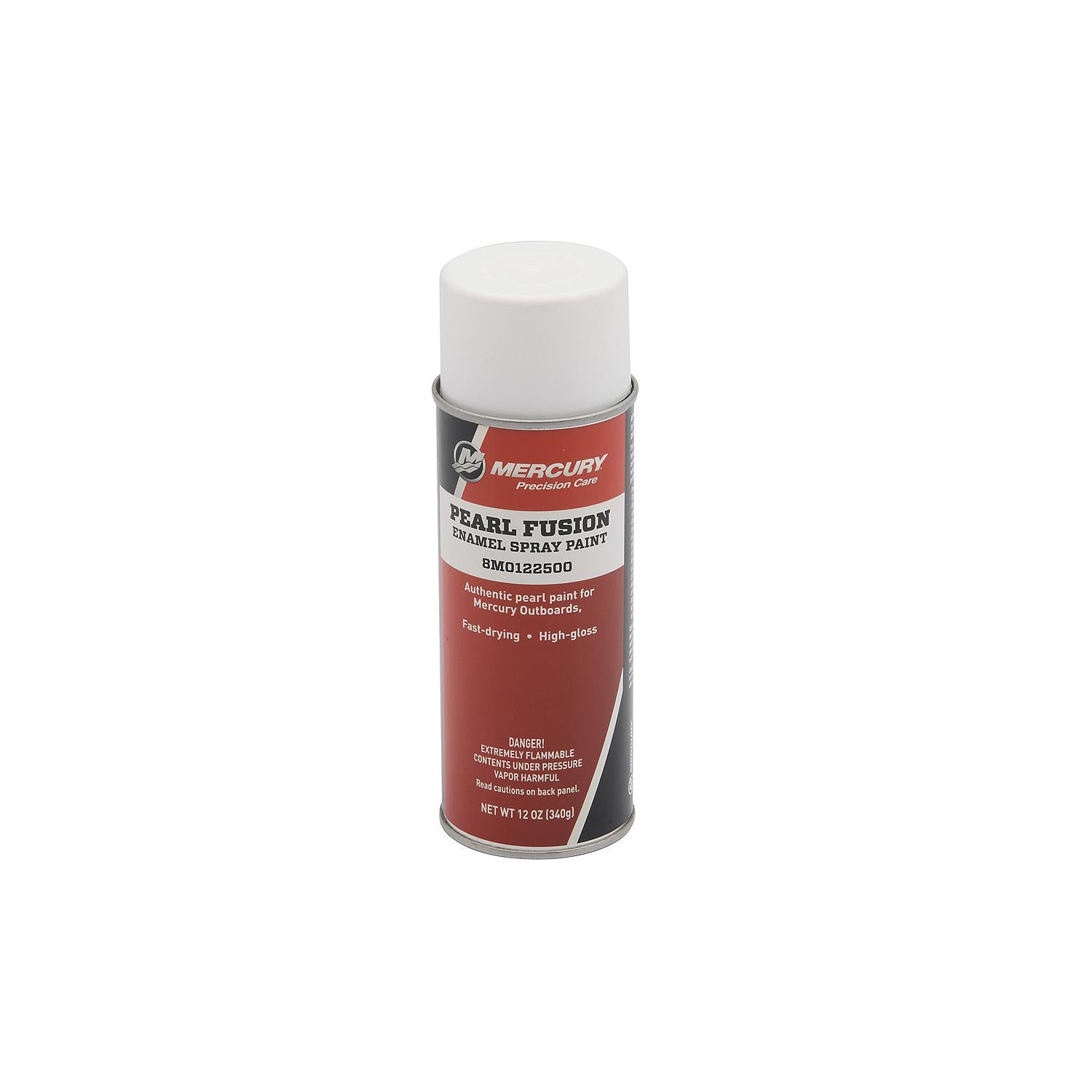 Mercury 8M0122500 Pearl Fusion White enamel spray paint 12 ounce can for Mercury painted outboards