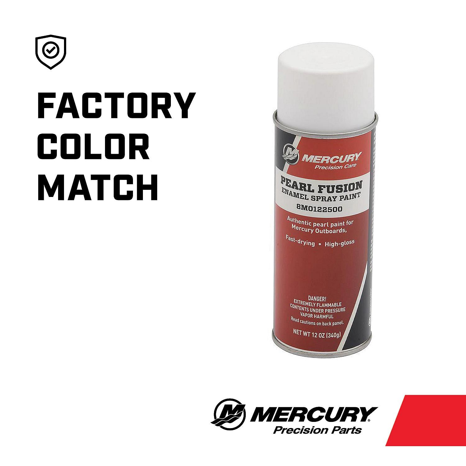 Mercury 8M0122500 Pearl Fusion White enamel spray paint 12 ounce can for Mercury painted outboards color match