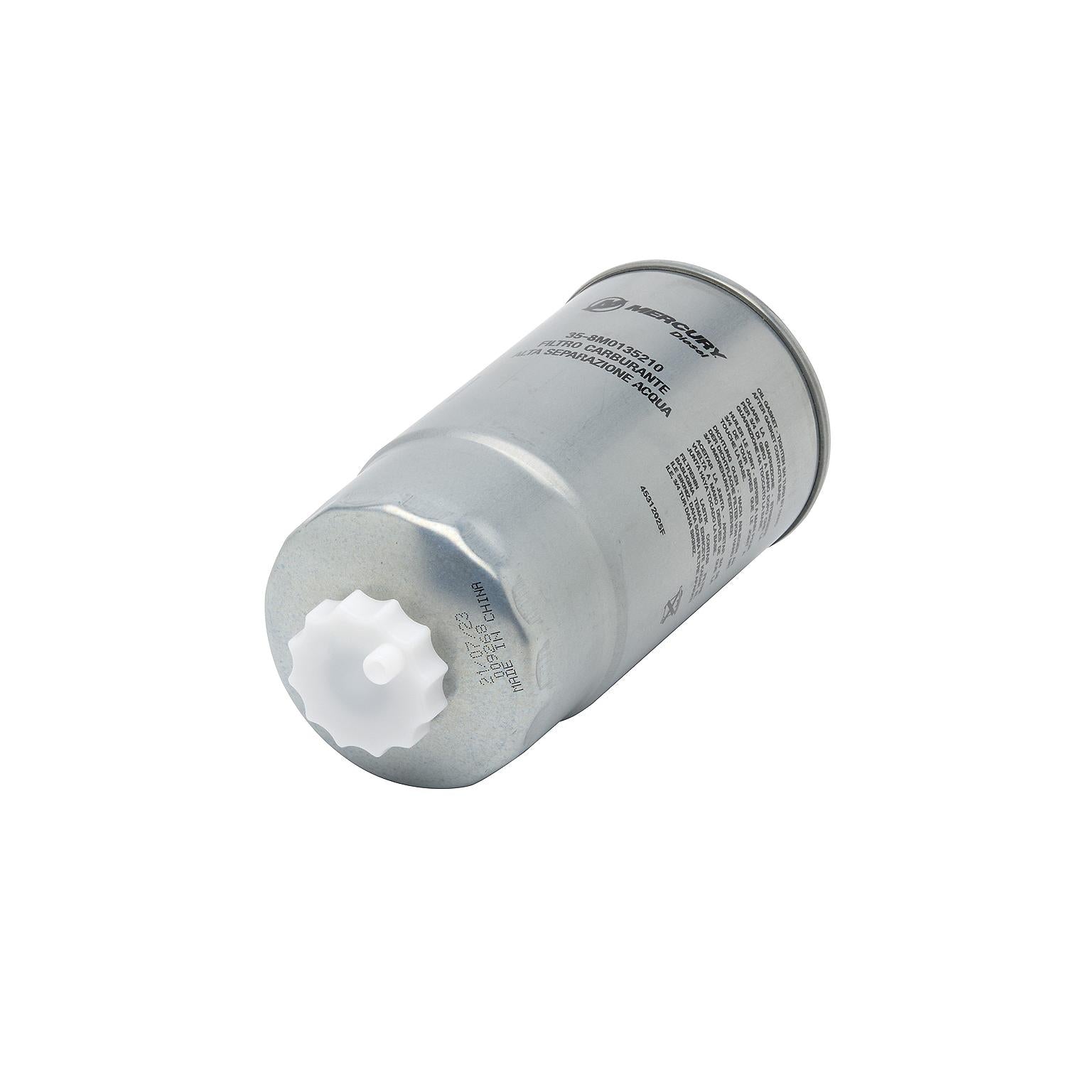 Mercury 8M0135210 water separating fuel filter for MerCruiser 3.0L V6 VM diesel sterndrive and inboard engines top