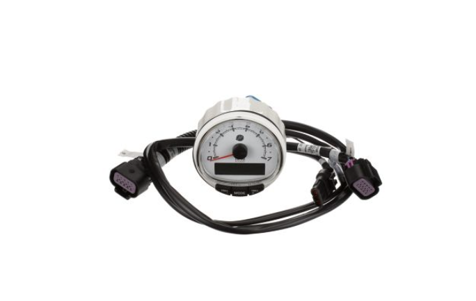 Mercury 8M0135634 SmartCraft SC1000 white 7000 RPM tachometer gauge with glass lens for SmartCraft compatible engines Complete