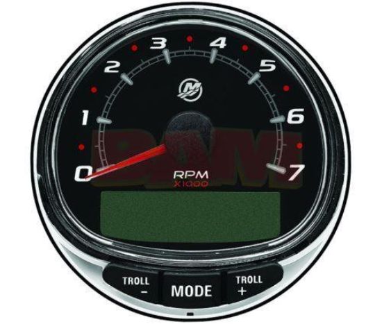 Mercury 8M0135641 SmartCraft SC1000 7000 RPM tachometer with black face, glass lens, and integrated digital display.