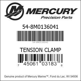 Mercury 8M0136041 OEM tension clamp for select Mercury outboard and MerCruiser service applications