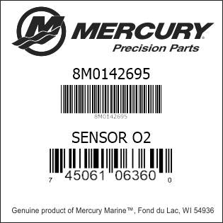 Mercury Precision Parts label for 8M0142695 oxygen sensor