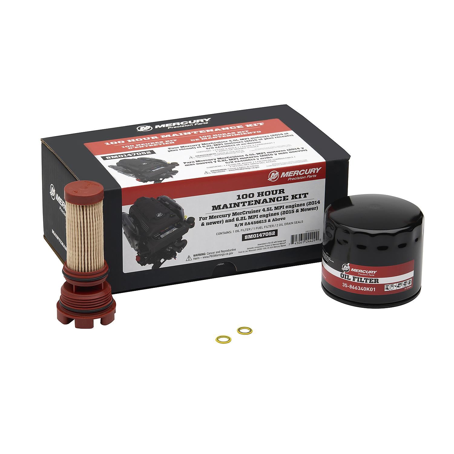 Mercury 8M0147052 100-Hour Maintenance Kit for 4.5L and 6.2L MerCruiser Engines