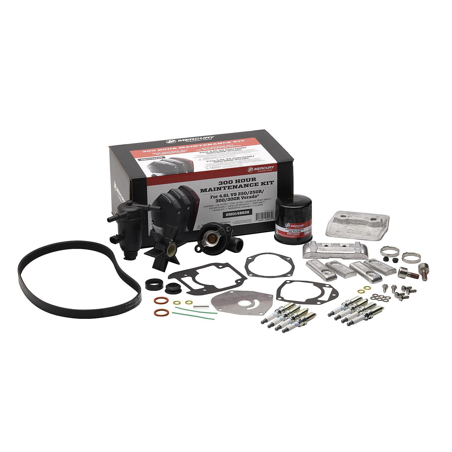 Mercury 8M0149932 300 hour maintenance kit for 4.6L V8 Verado and SeaPro outboards