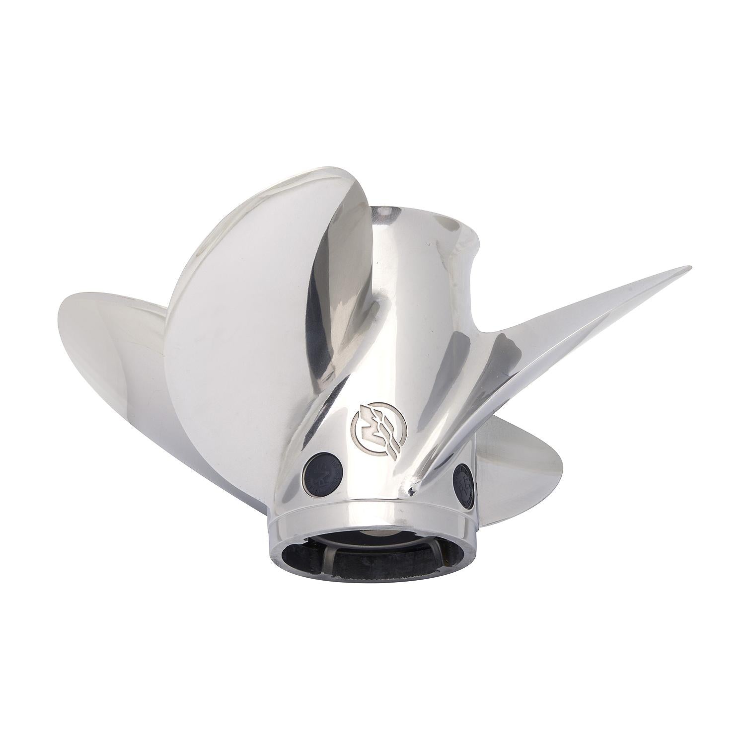 Mercury 8M0151360 Spitfire X7 4-Blade Stainless Steel Propeller, 14" Dia. X 13" Pitch, Right Hand Rotation