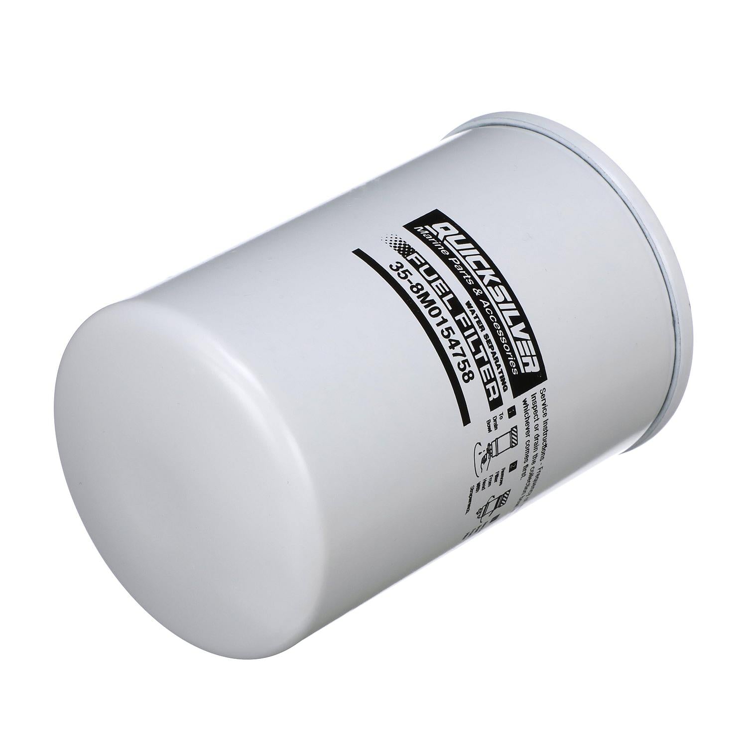Quicksilver water separating fuel filter for Volvo Penta V6 and V8 marine engines 8M0154758 Angle 2