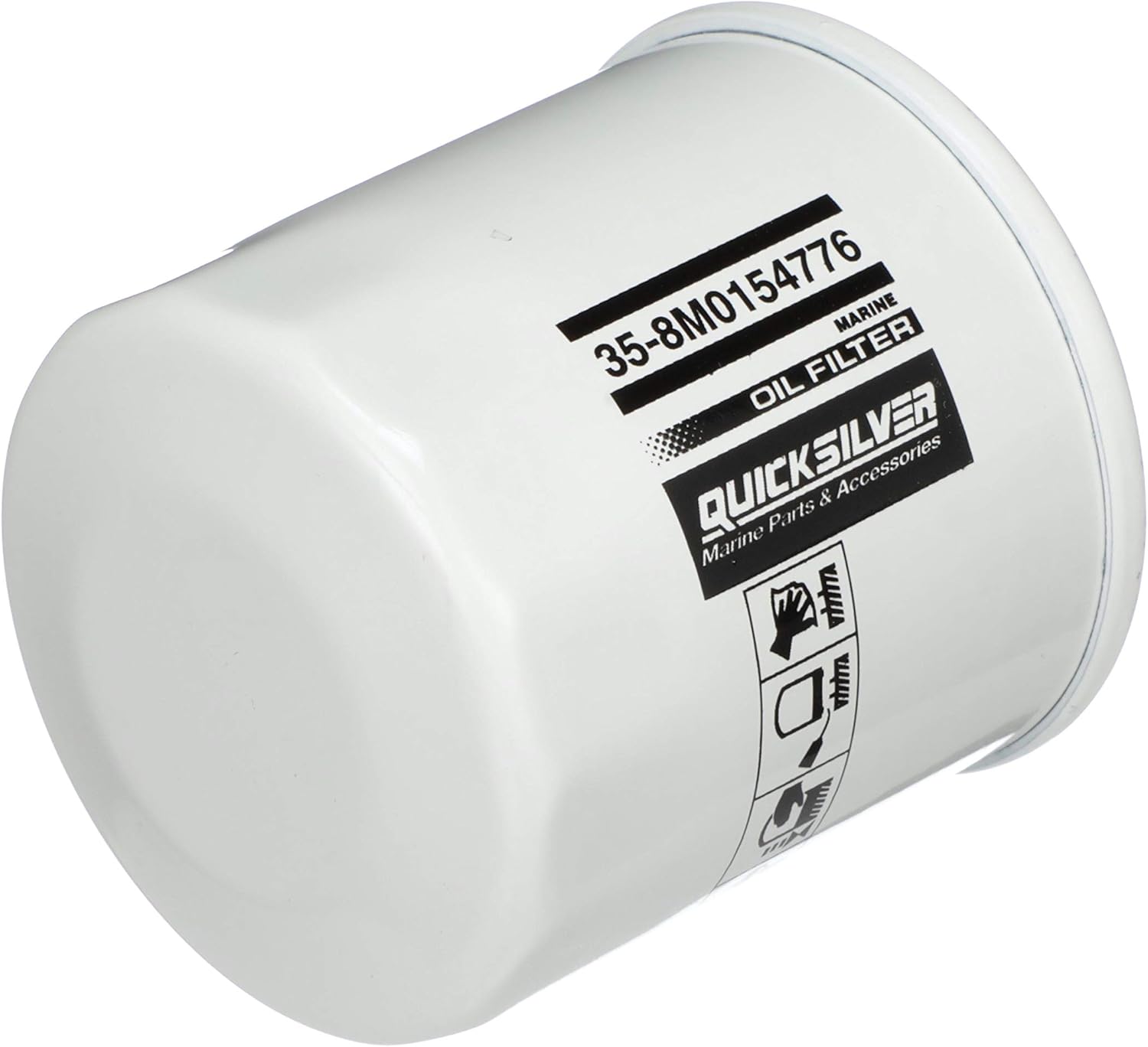 Quicksilver 8M0154776 marine oil filter replaces Yamaha Honda Nissan Tohatsu and Sierra part numbers