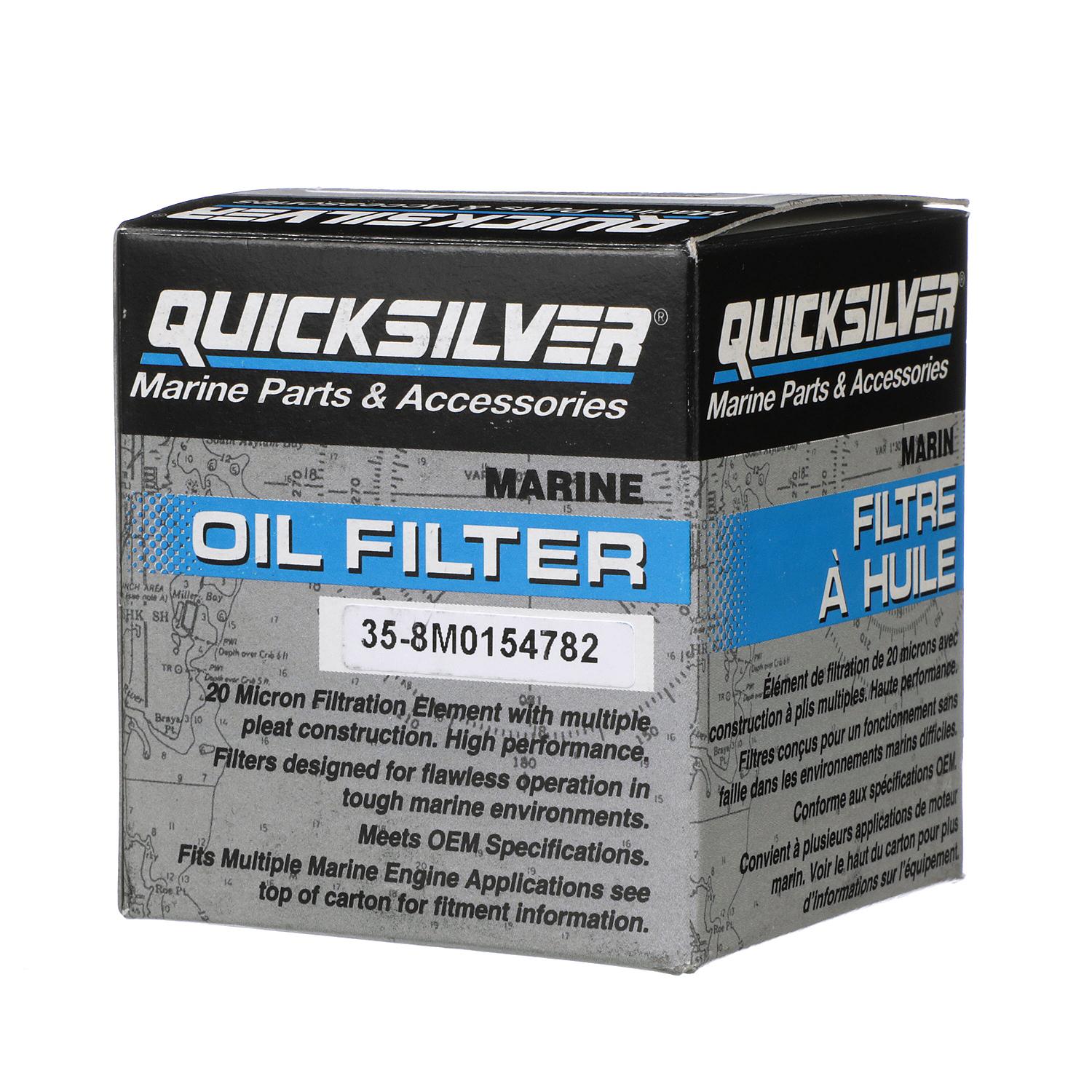 Quicksilver Oil Filter 8M0154782 – OEM 20 Micron Marine Engine Filter Box