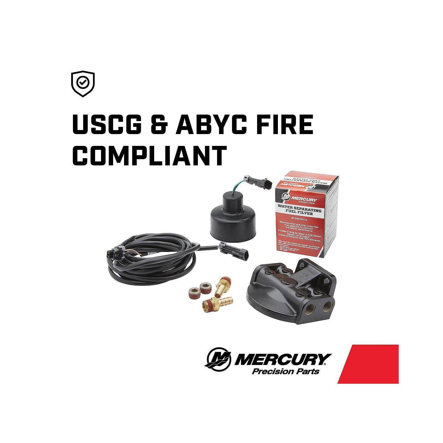 Mercury Precision 8M0157707 water separating and sensing fuel filter kit for Gen 5 L6 Verado FSM 10 micron USCG and ABYC