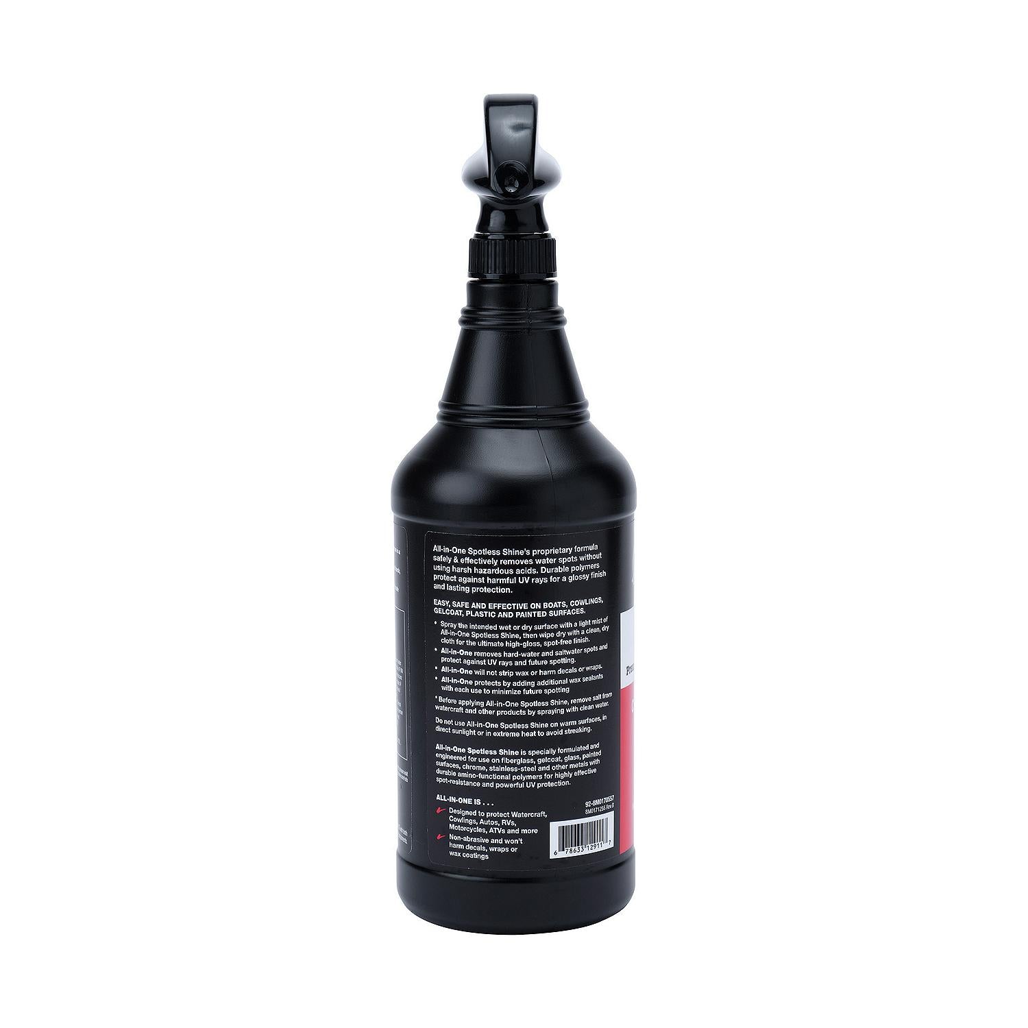 Mercury 8M0170557 All-in-One Spotless Shine water-spot remover and detailer 32 oz bottle Back