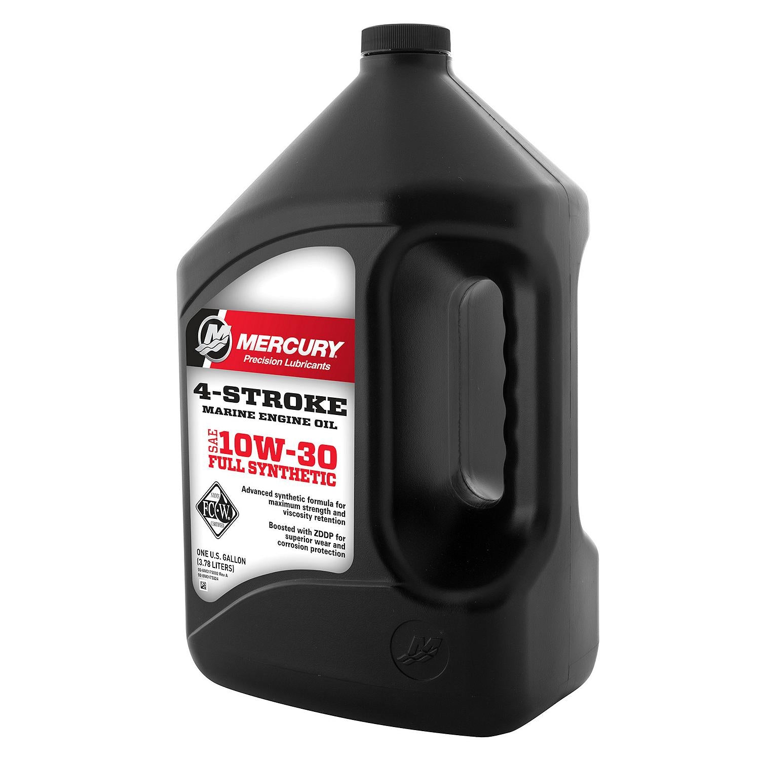 Mercury 10W-30 4-Stroke Full Synthetic Marine Engine Oil, 1 Gallon Front Angle