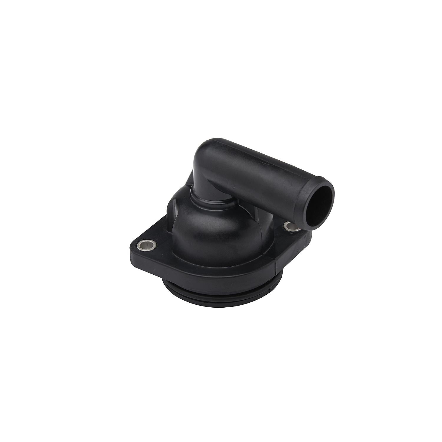 Quicksilver 8M0174561 140-degree Fahrenheit thermostat housing with 90-degree bend for Mercury Verado 135-400HP outboards.