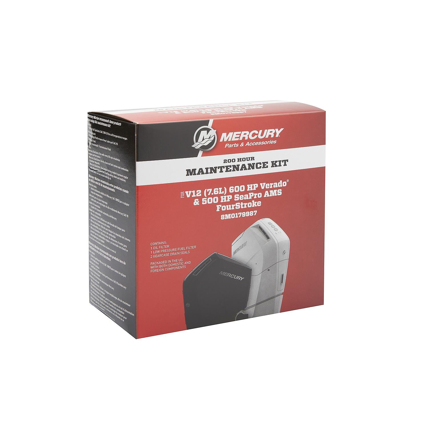 Mercury V12 500-600hp Verado SeaPro 200-hour maintenance kit 8M0179987 Box