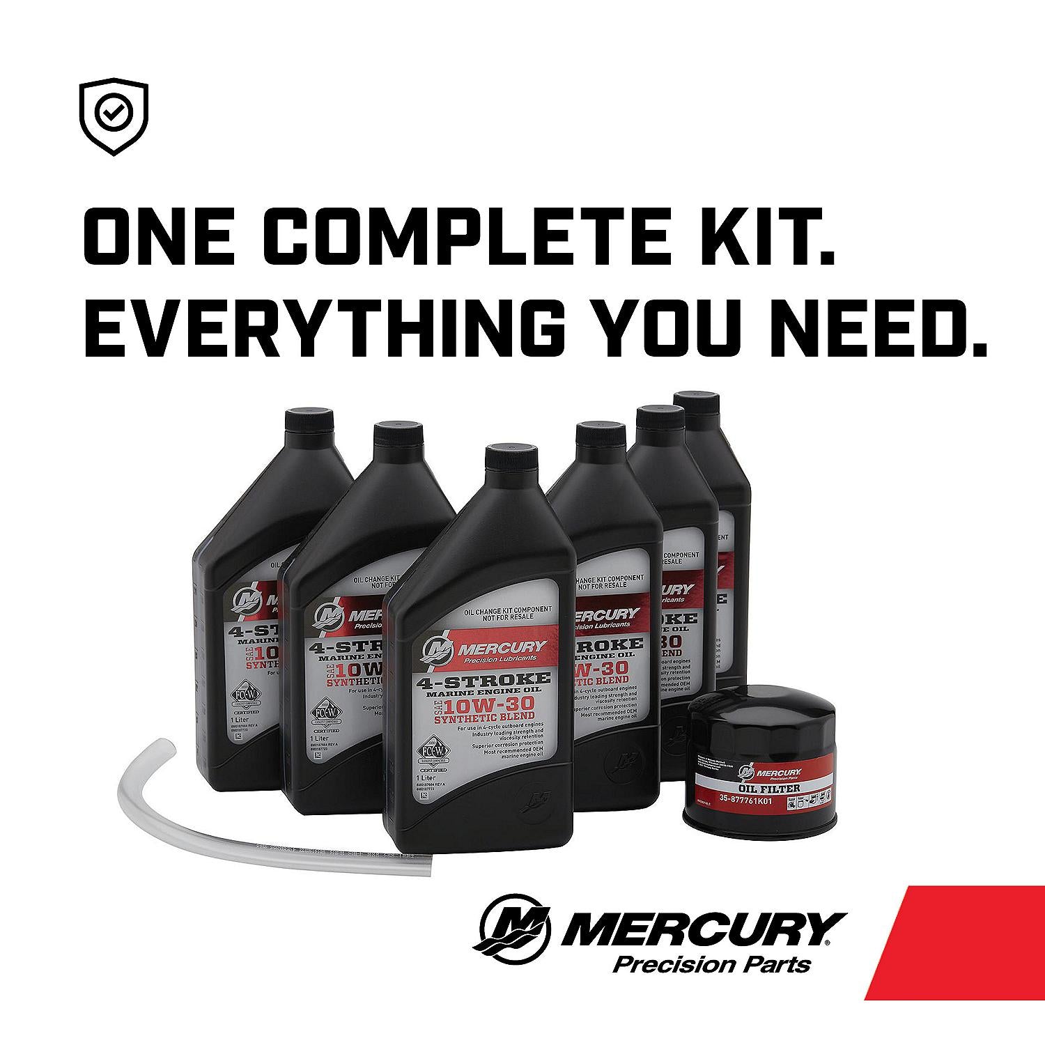 Mercury 8M0188357 150HP 4-Stroke 10W-30 Outboard Oil Change Kit Description