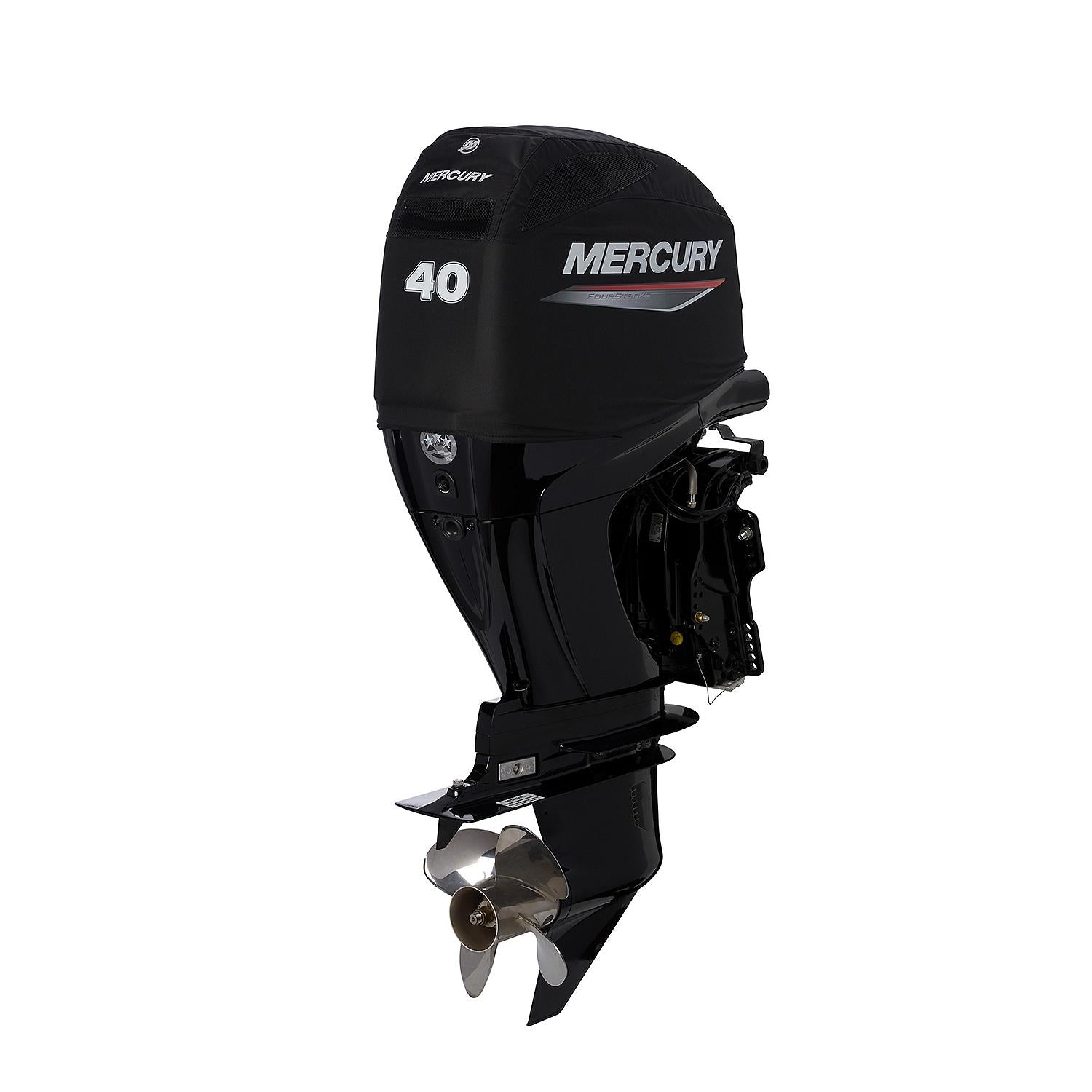 Mercury 8M0228502 black vented splash cover for 40hp 4-cylinder FourStroke outboard