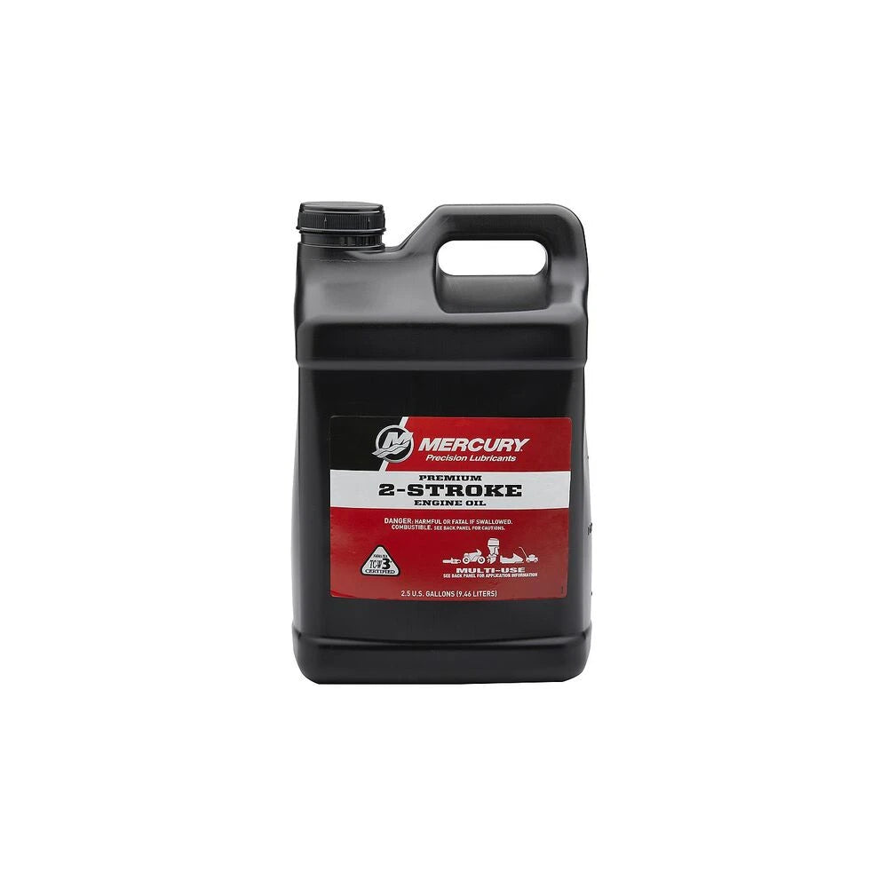 Mercury 8M0229792 Premium TC-W3 2-stroke marine engine oil, 2.5-gallon jug