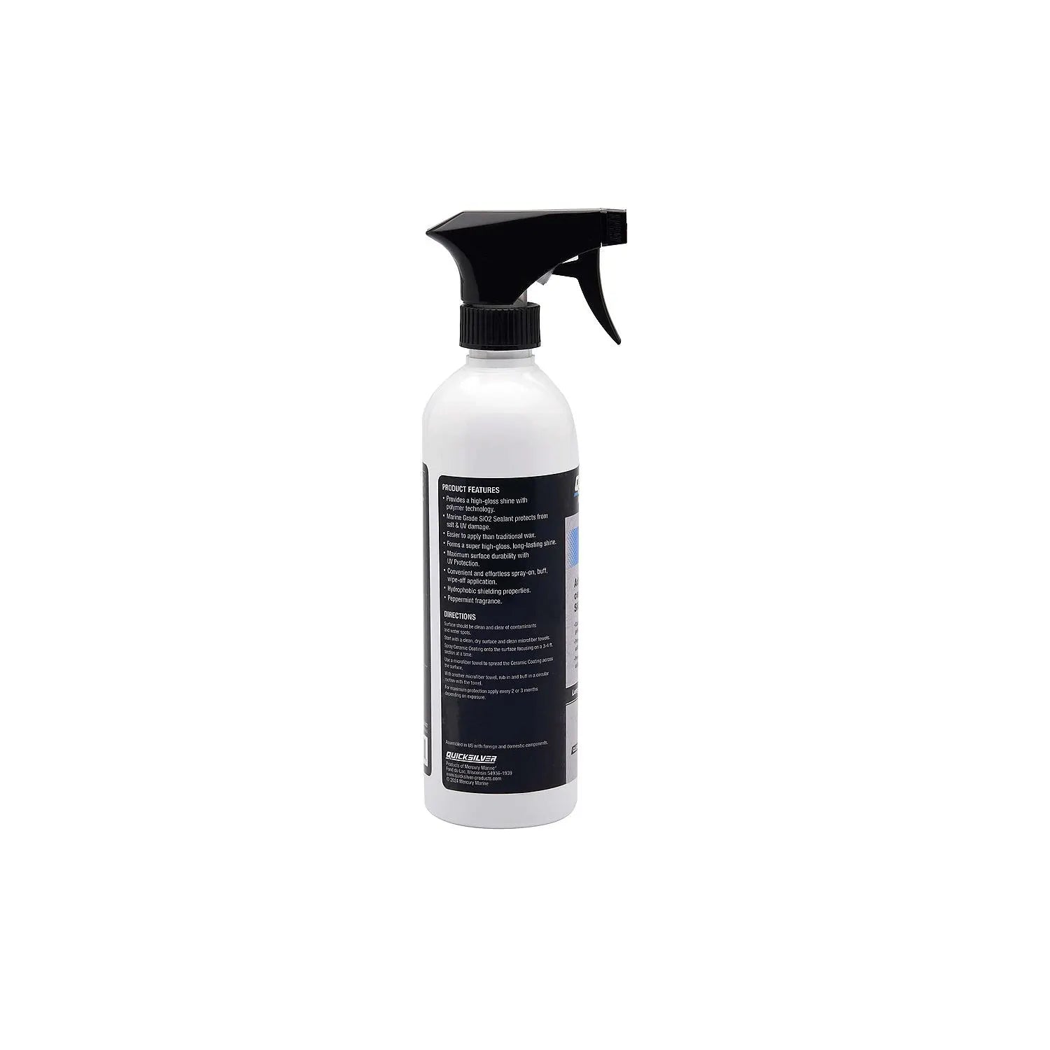 Quicksilver 8M0231472 ceramic coating marine spray 16 oz for boats outboards fiberglass and gel coat back