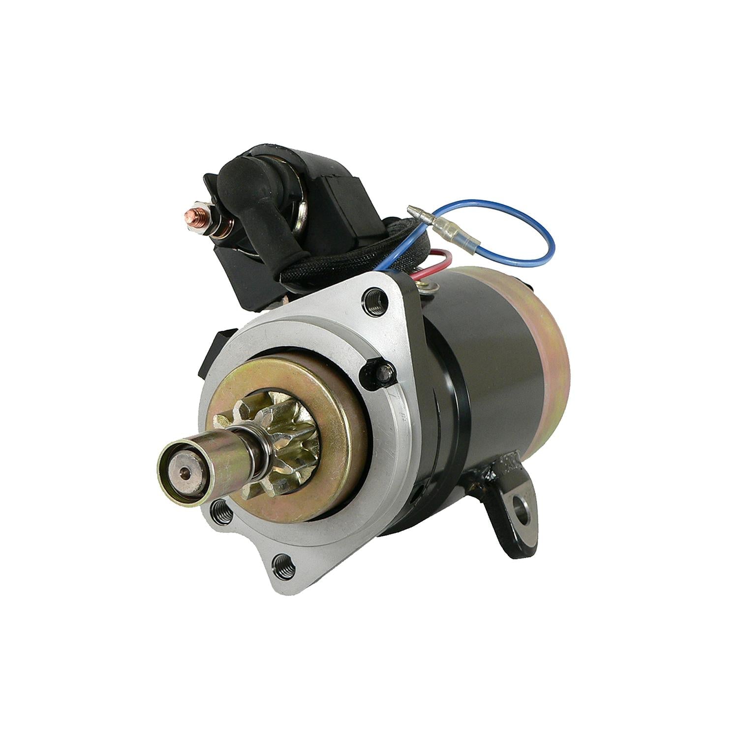 Quicksilver 8M6007394 12-volt starter motor for Yamaha and Suzuki outboards, front drive view