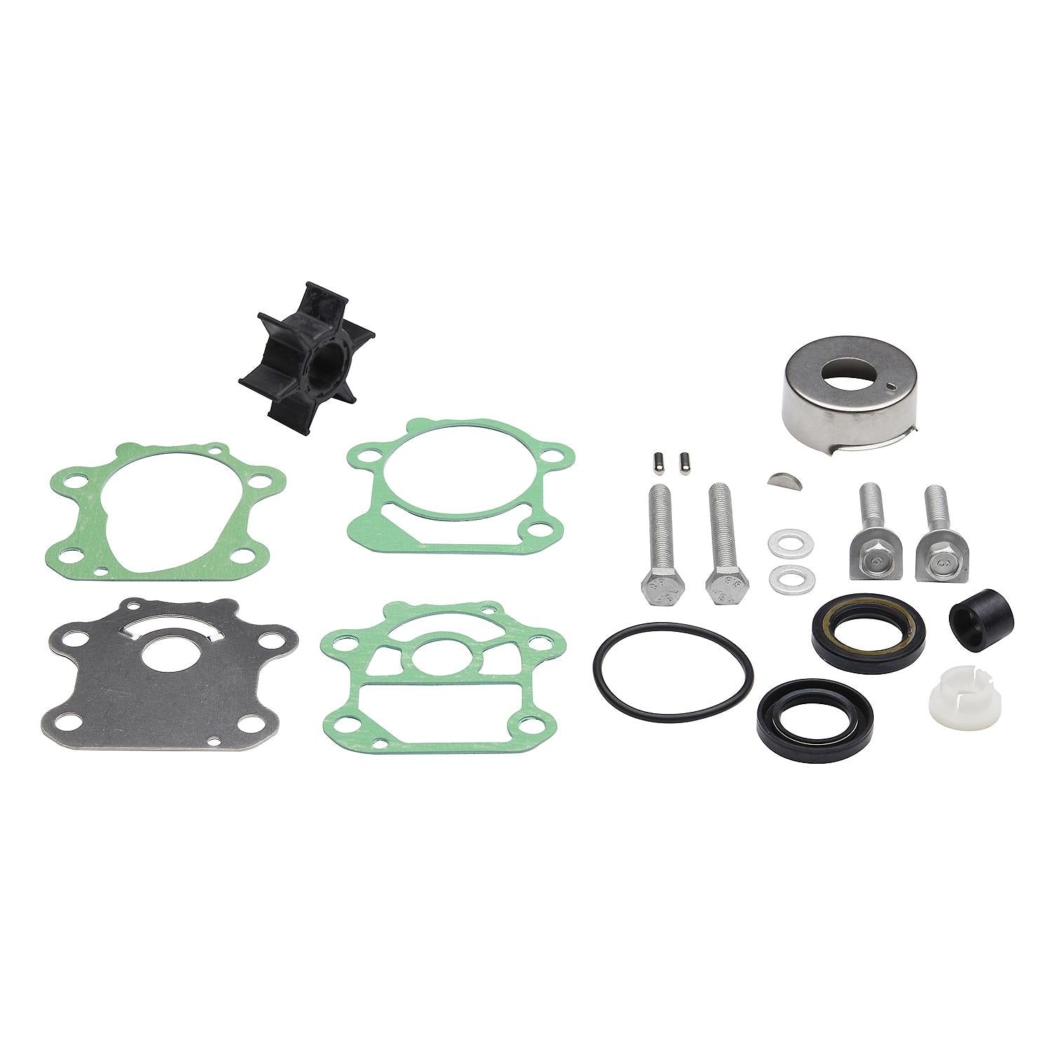 Quicksilver 8M6012800 water pump repair kit parts layout
