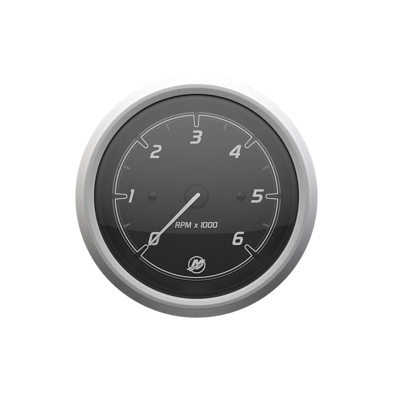 Mercury 6,000-RPM Tachometer, Sport Black/Brushed, part 8M6020037, 3-3/8″ gauge