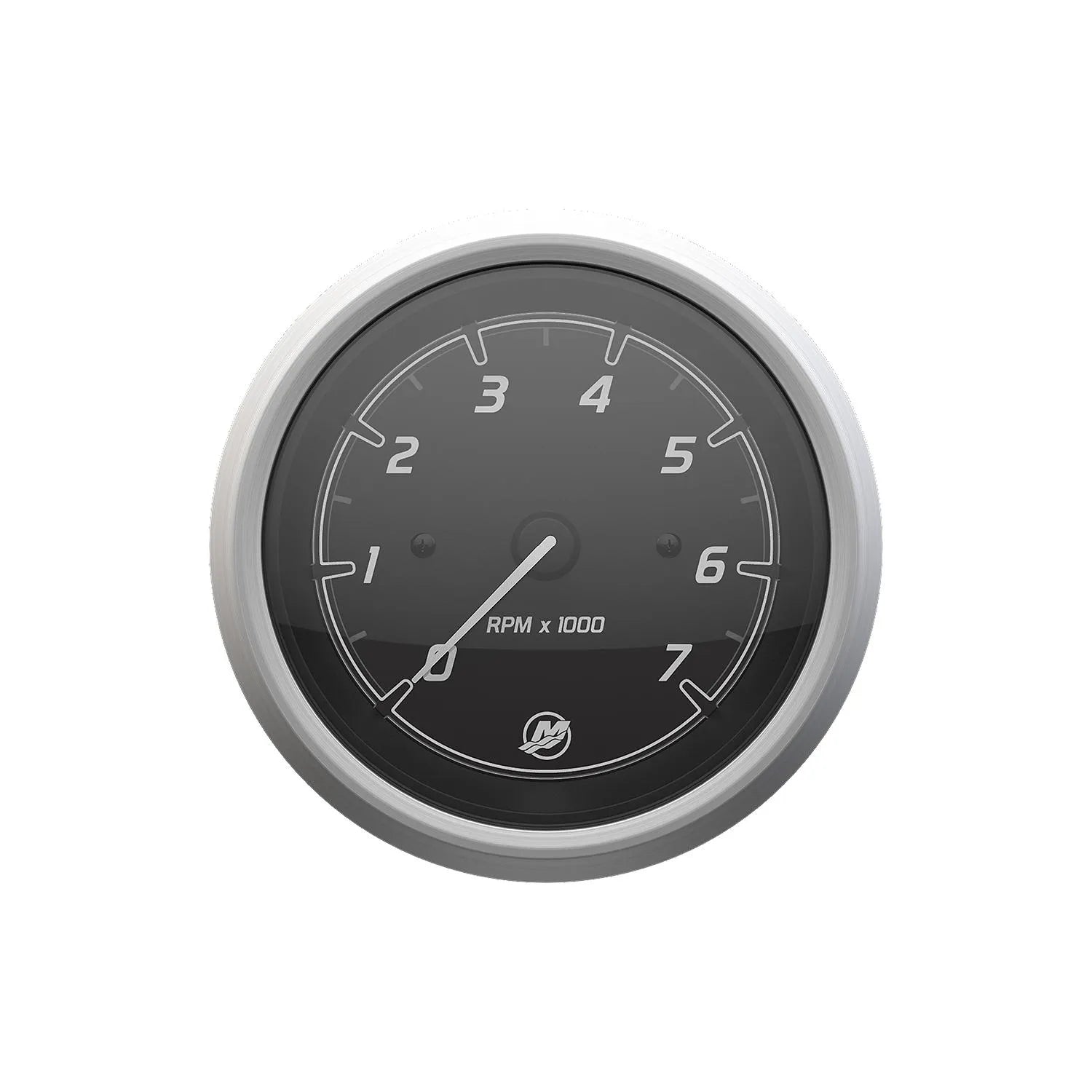 Mercury Sport Black/Brushed 7K analog tachometer, front face