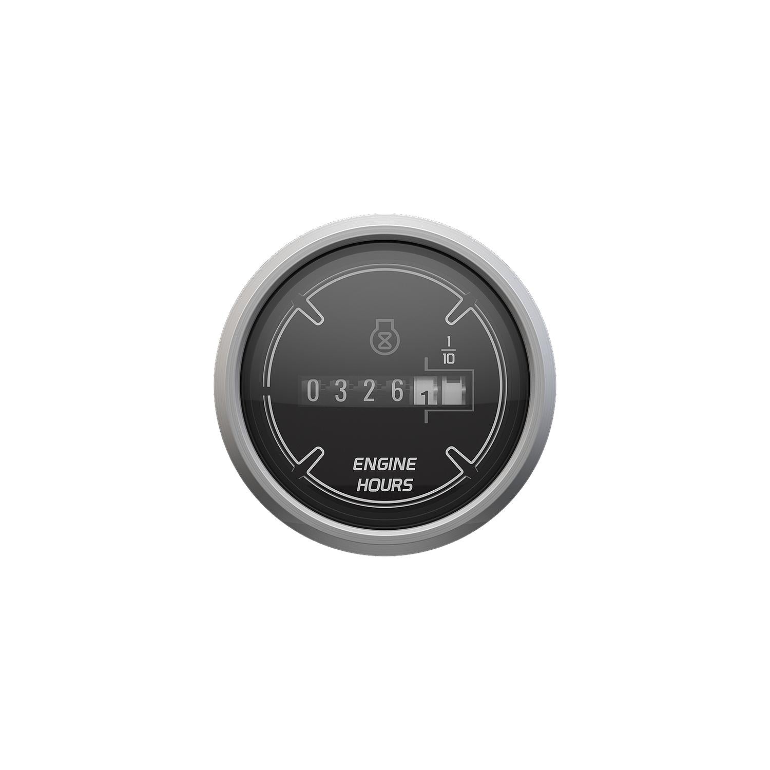 Mercury Sport Black/Brushed cruise log hour gauge, part 8M6020044