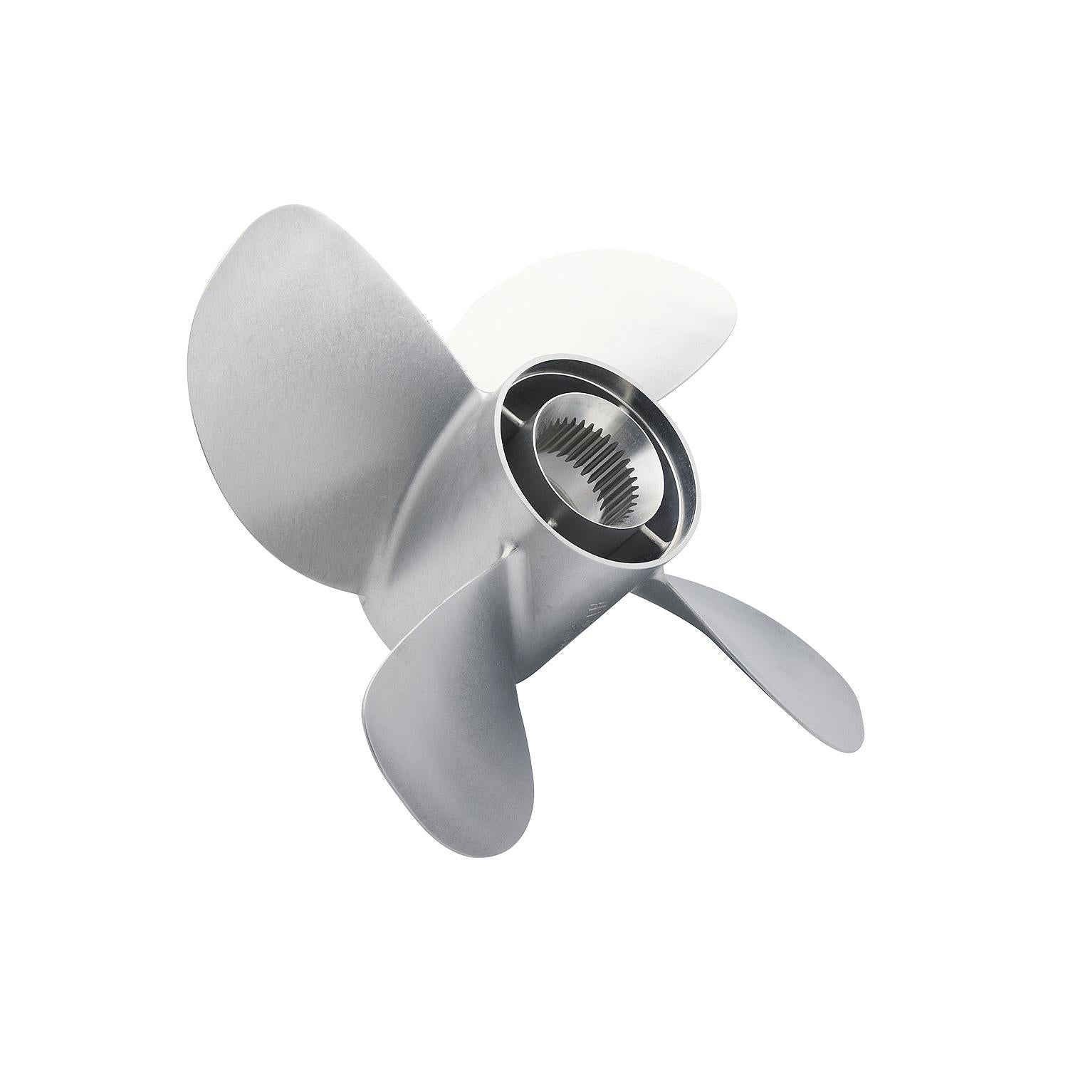 Mercury 8M8022400 Bravo Three Front 4-Blade Stainless Steel Propeller 15.8x22.5 LH Left Angle
