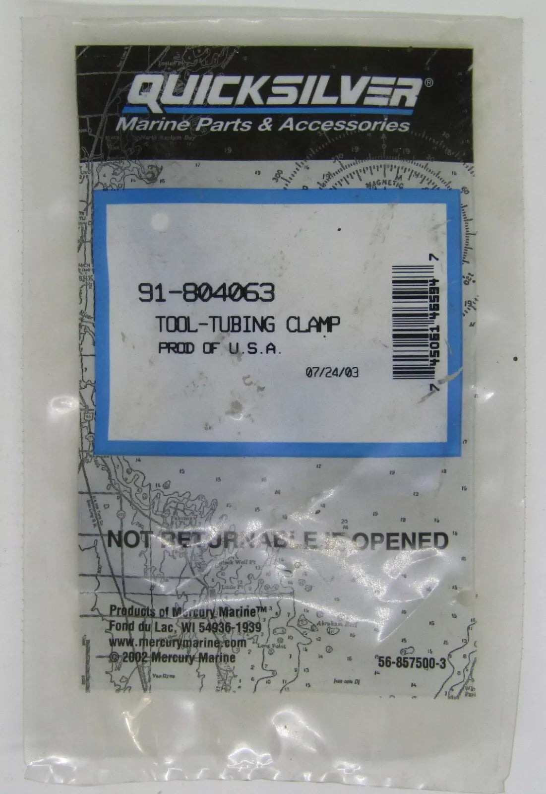 Mercury Quicksilver 91-804063 Tubing Clamp