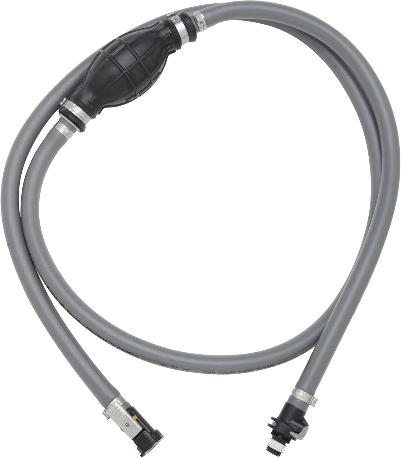 Attwood 93806EUS7 OMC Johnson Evinrude fuel line kit 3/8 inch by 6 foot with primer bulb and fuel connectors closeup