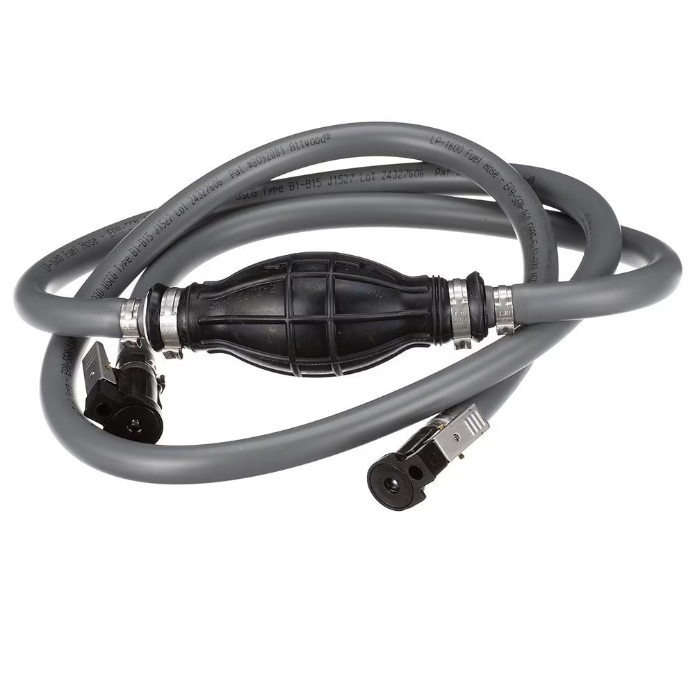 Attwood 93806YUS7 Yamaha marine fuel line kit with 3/8 inch by 6 foot hose primer bulb and sprayless connector