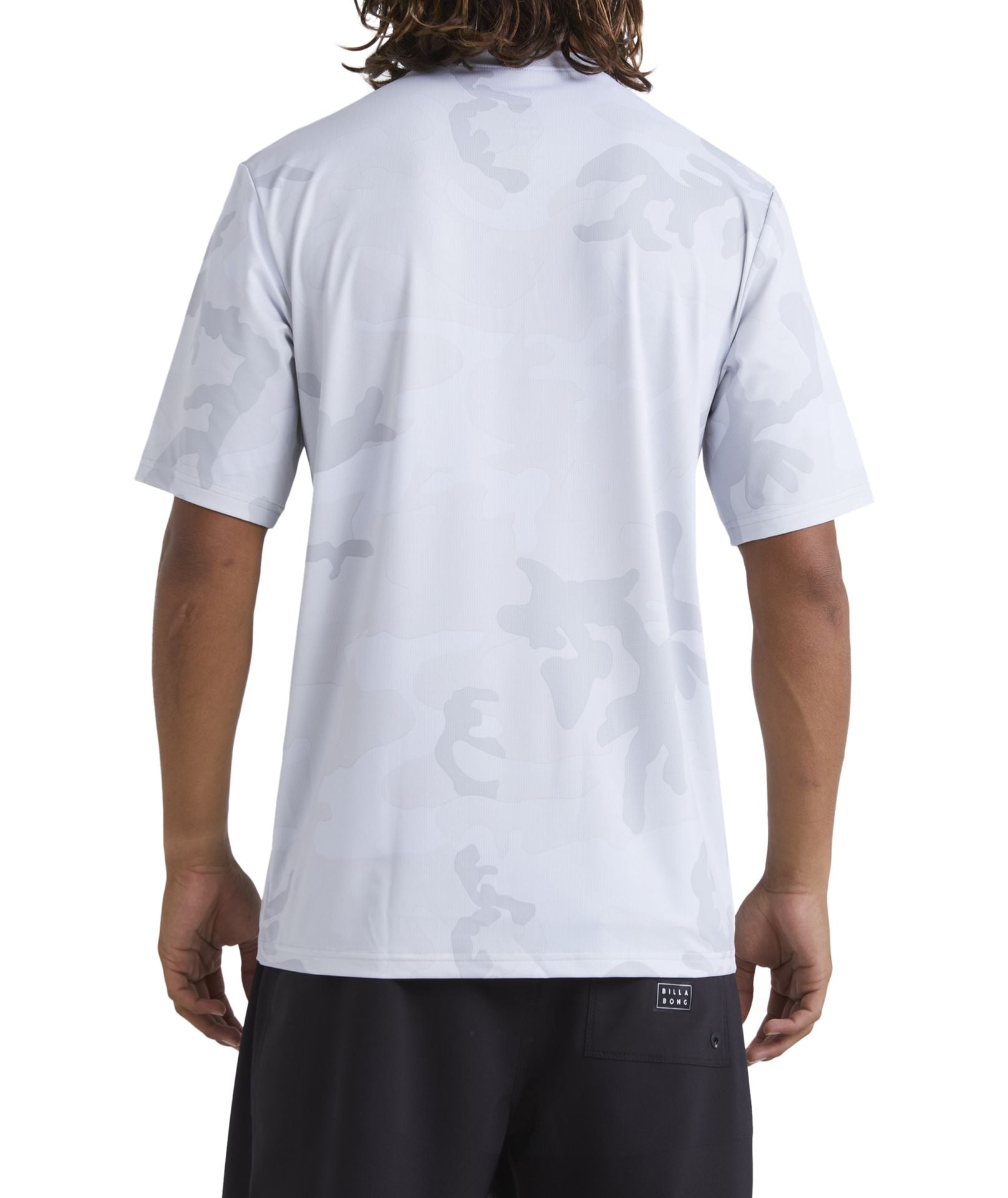 Billabong Arch Mesh Loose Fit Upf 50+ Short Sleeve Surf Tee- White Camo