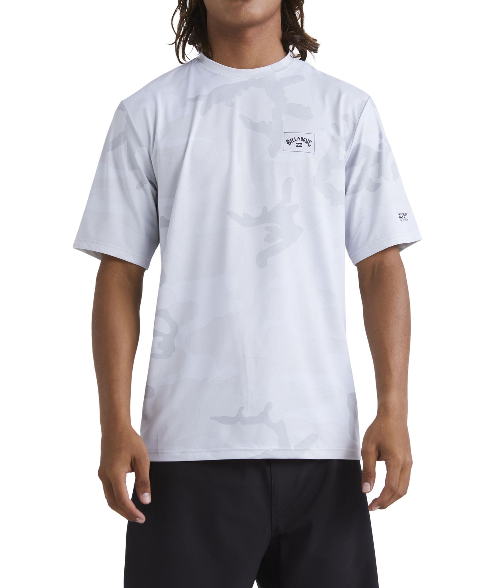 Billabong Arch Mesh Loose Fit Upf 50+ Short Sleeve Surf Tee- White Camo