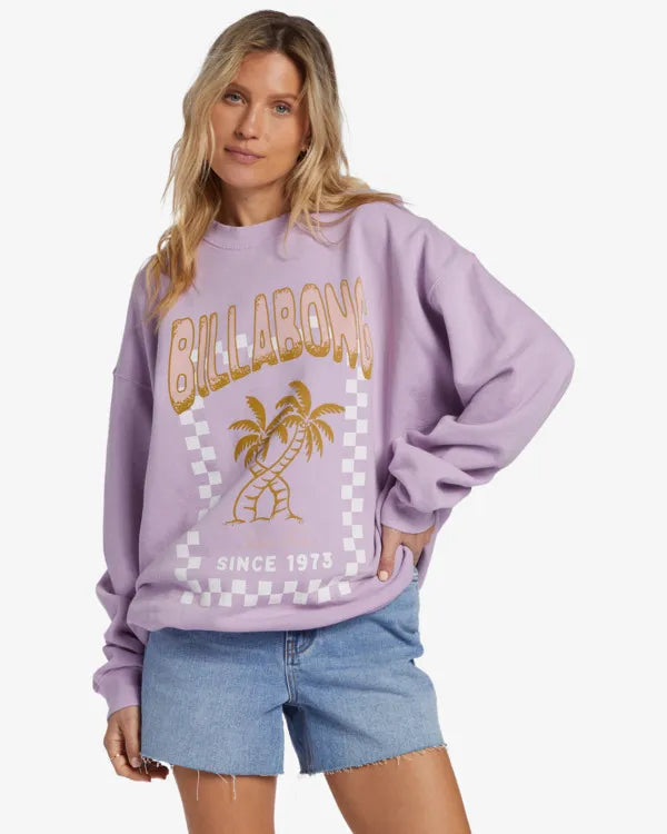 Billabong Ride In Crew Womens- Peaceful Lilac