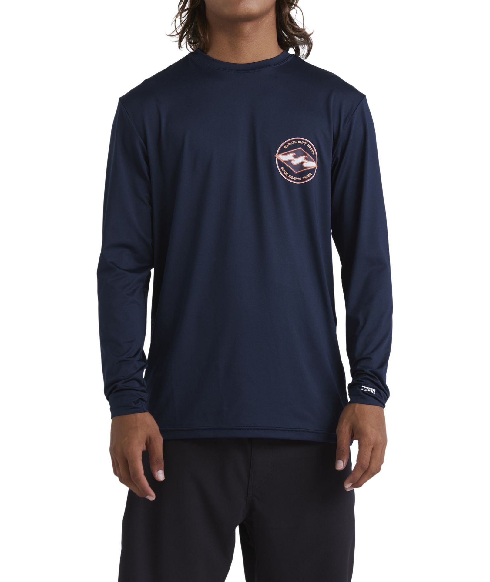 Billabong Rotor Diamond Loose Fit Long Sleeve Surf Tee- Navy