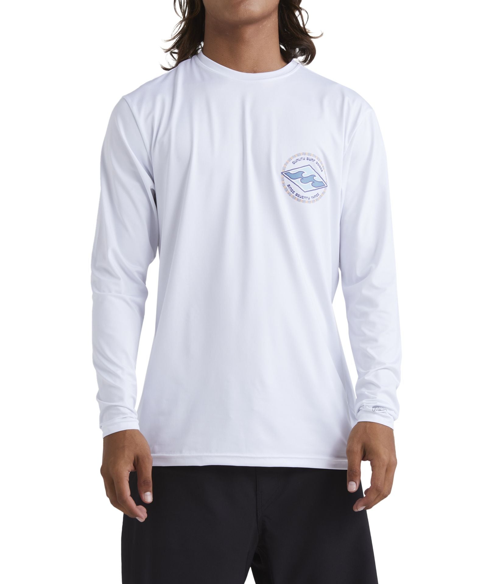 Billabong Rotor Diamond Loose Fit Long Sleeve Surf Tee- White