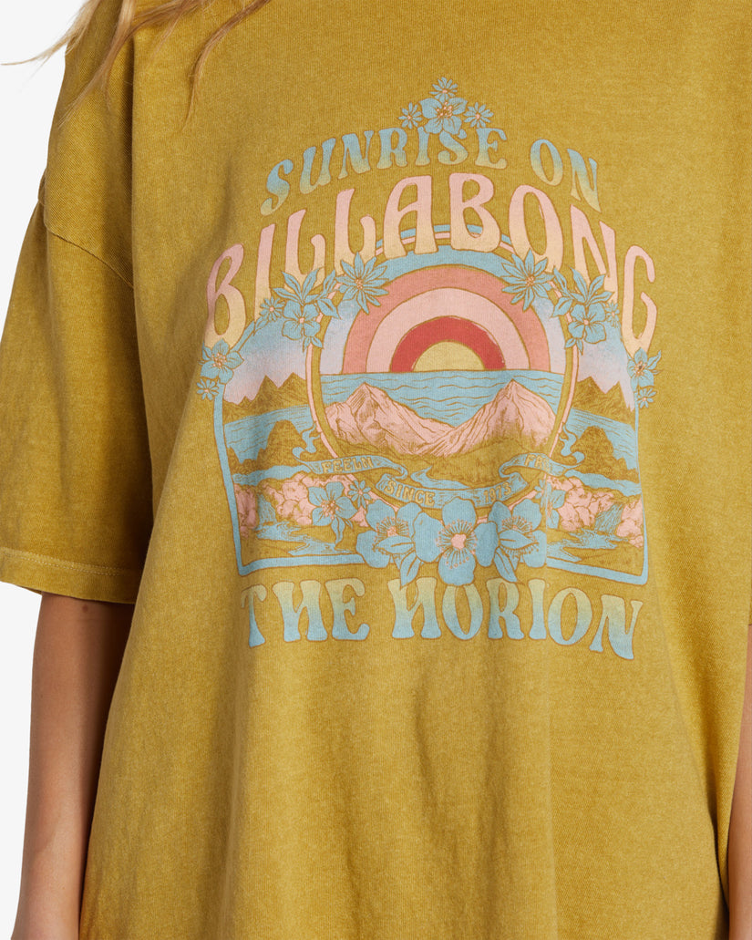 Billabong Sunrise On The Beach T-Shirt- Green Envy