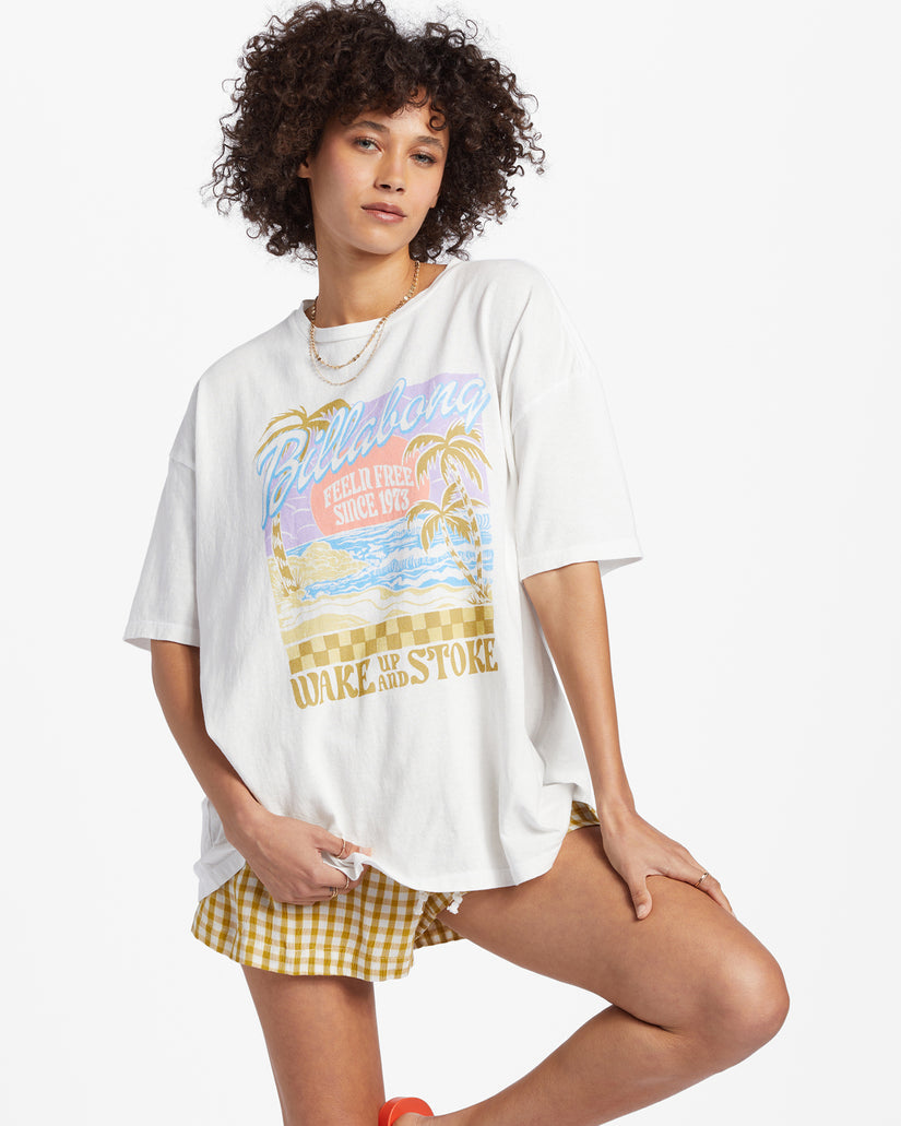 Billabong Wake Up And Stoke T-Shirt- Salt Crystal