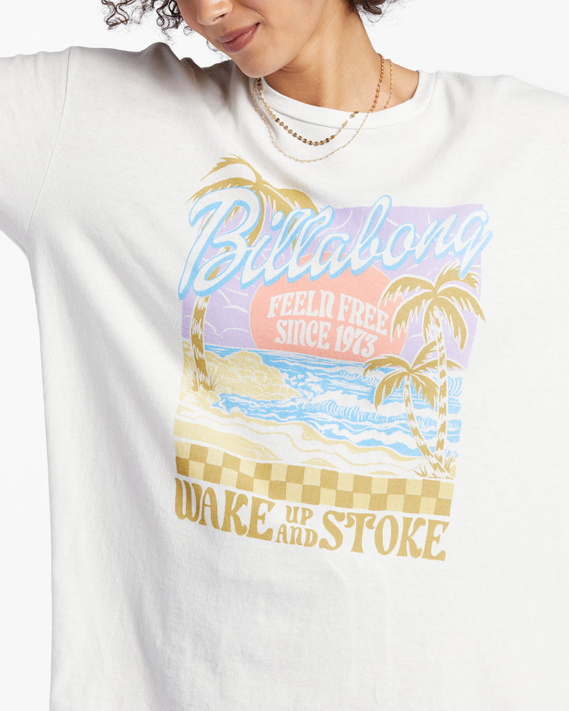 Billabong Wake Up And Stoke T-Shirt- Salt Crystal