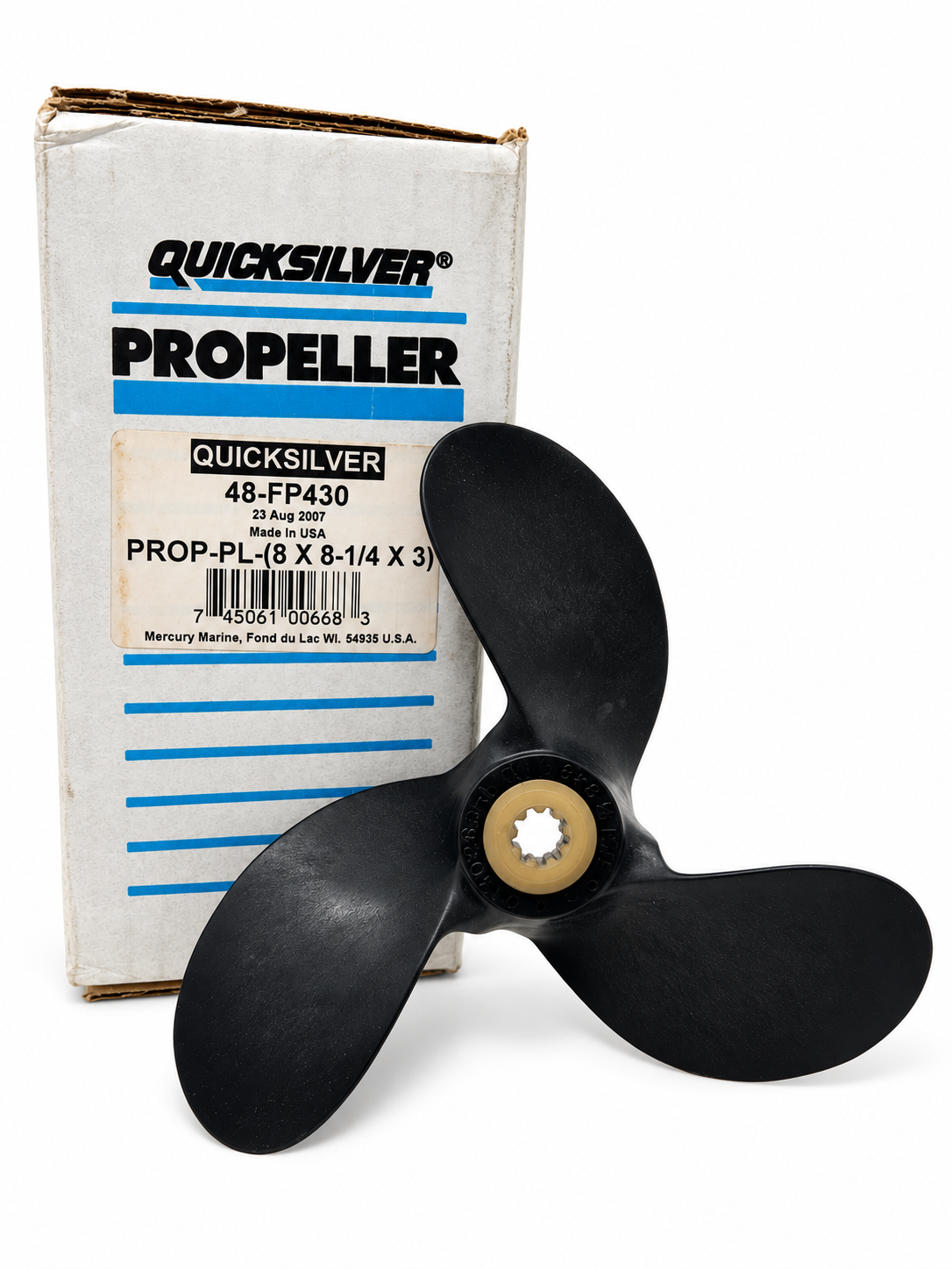 Mercury FP430 Black Max Plastic Propeller 8 x 8.25 RH with packaging 
