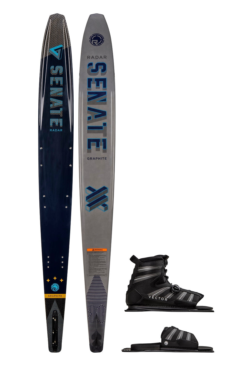 Radar Graphite Senate Waterski w/ Vector Boa Boot & Boa ARTP