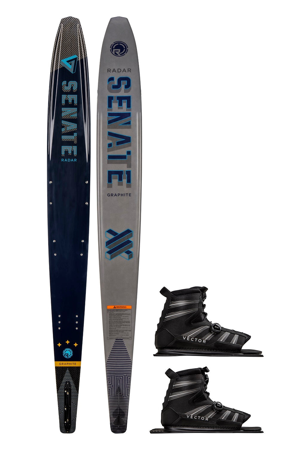 Radar Graphite Senate Waterski w/ Double Vector Boa Boot