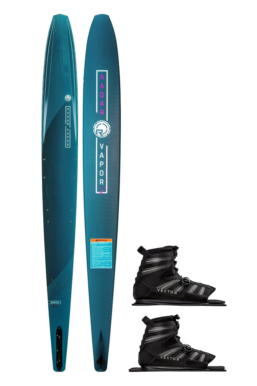 Radar Graphite Vapor Waterski w/ Double Vector Boa Boot