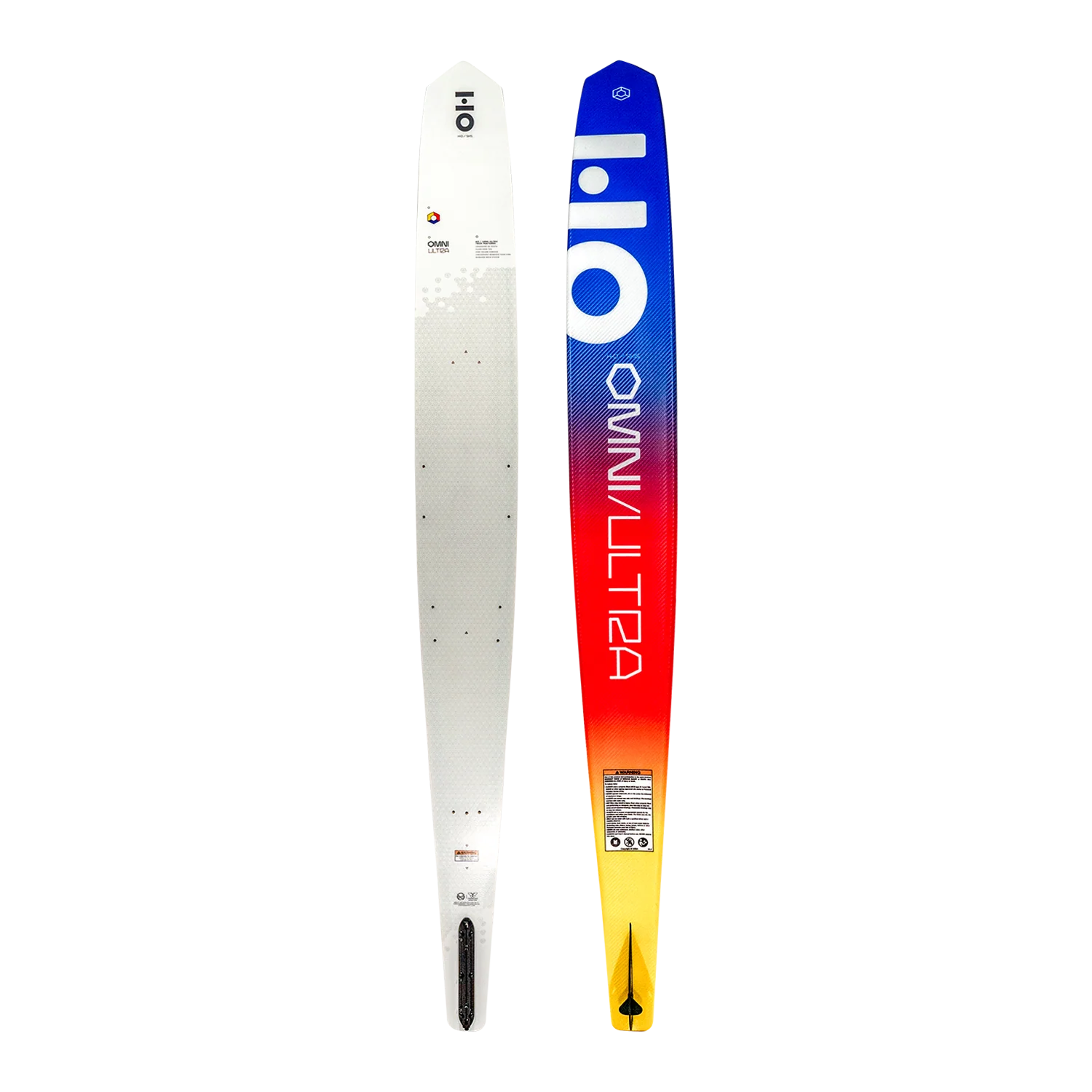 HO Sports 67 Omni Ultra White waterski package with Stance Black 10-15 ART rear toe plate ski
