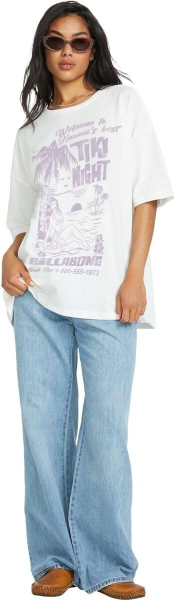 Billabong High On Life Short Sleeve Tee – Oversized Cotton Crew Neck Shirt Distance
