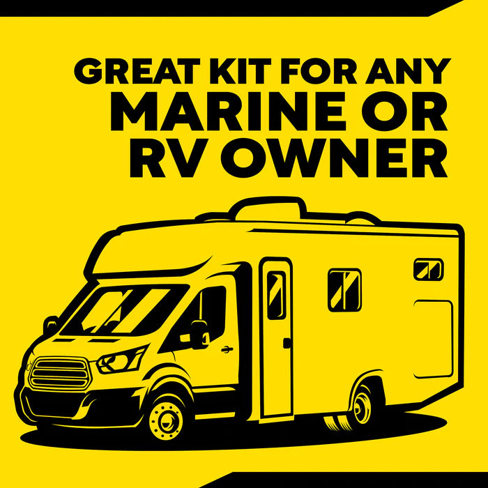 Meguiar's M4965 Marine/RV Fiberglass Restoration System featuring Oxidation Remover, High Gloss Polish, and Pure Wax great kit