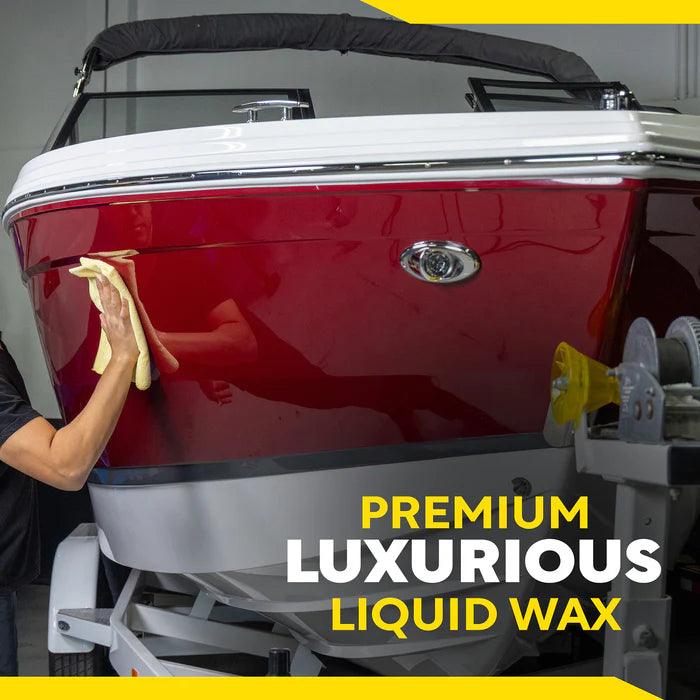Meguiar's M4965 Marine/RV Fiberglass Restoration System featuring Oxidation Remover, High Gloss Polish, and Pure Wax premium wax