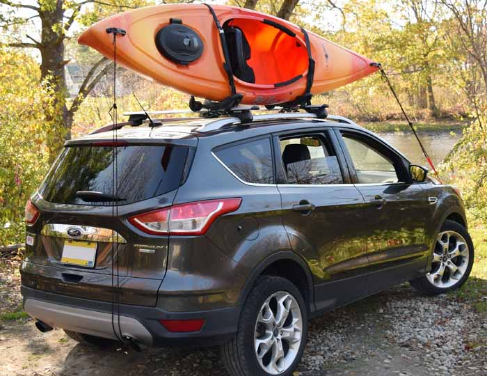 FoldAway-J™ Kayak Carrier with Tie-Downs - J-Style - Folding - Side Loading